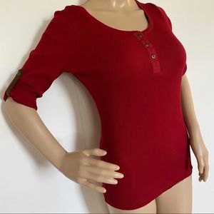 Ralph Lauren Ribbed 3/4 Sleeve Top